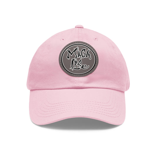 Dad (or Mom) Hat with Leather Patch (Round)