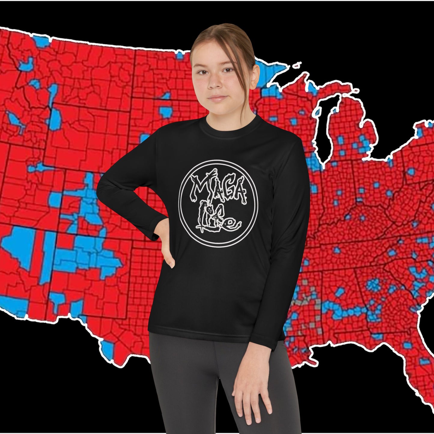 MAGA Life- Common Sense Supporter-Youth Long Sleeve Competitor Tee