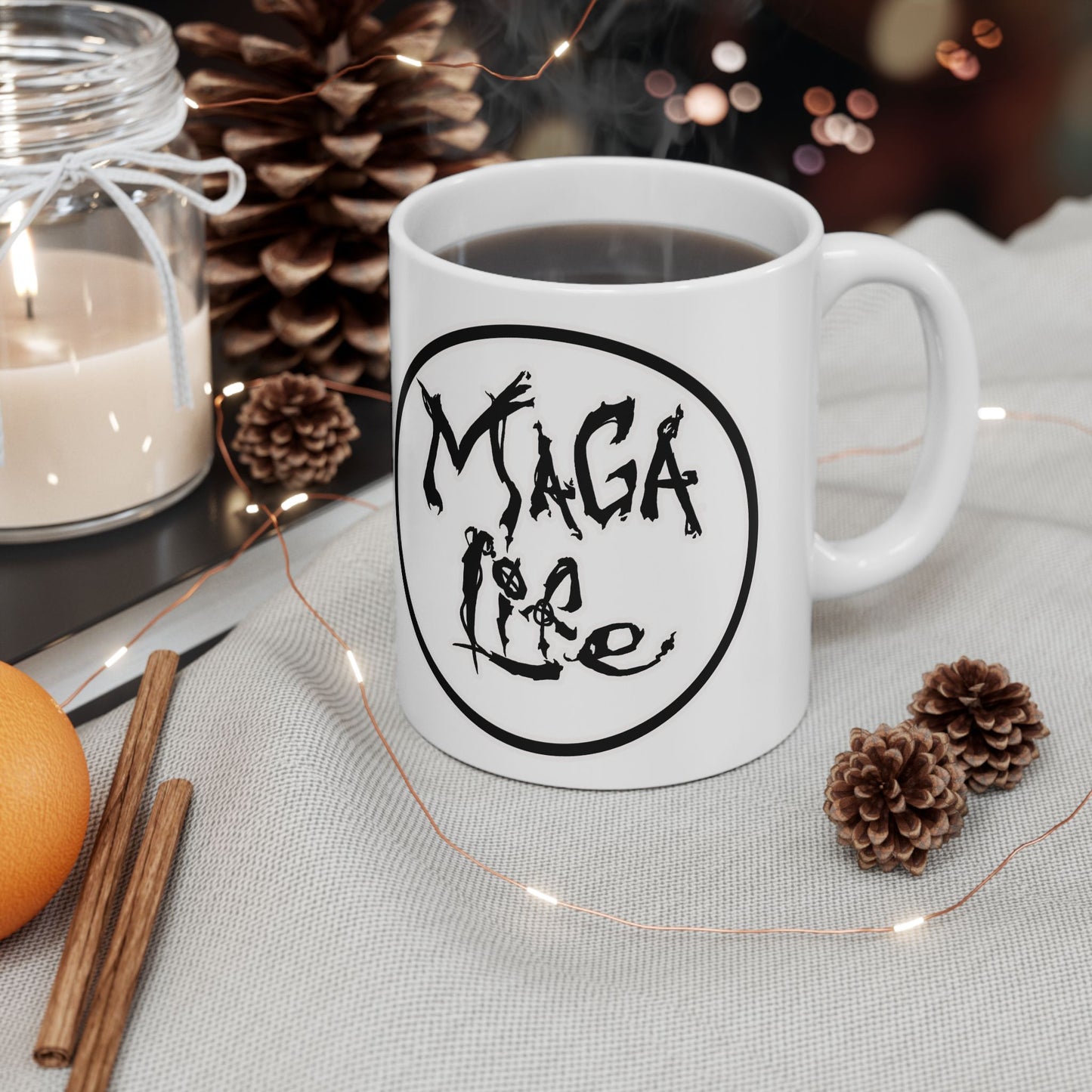 Mug - Maga Life Text Design - Patriotic Gift for Trump Supporters