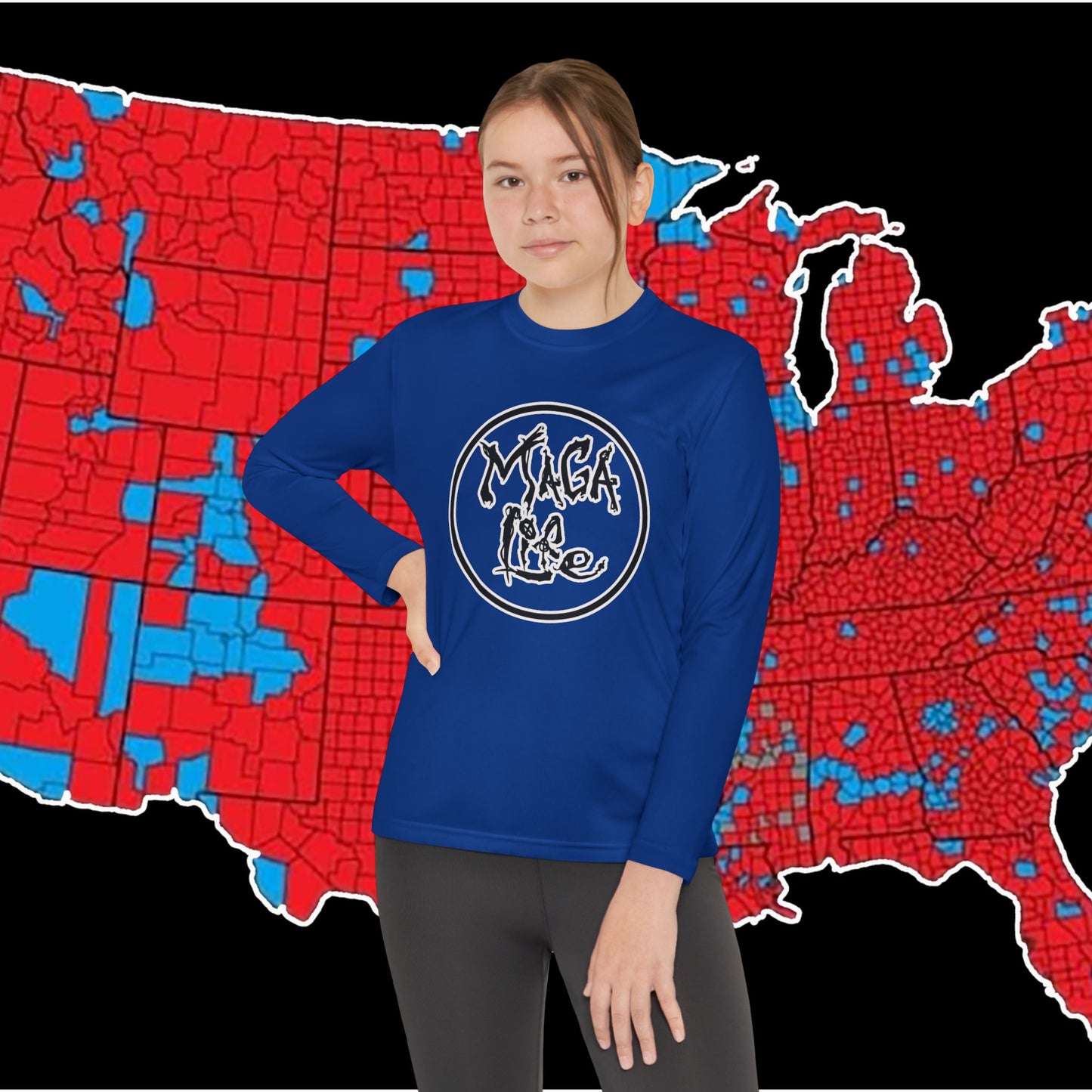 MAGA Life- Common Sense Supporter-Youth Long Sleeve Competitor Tee