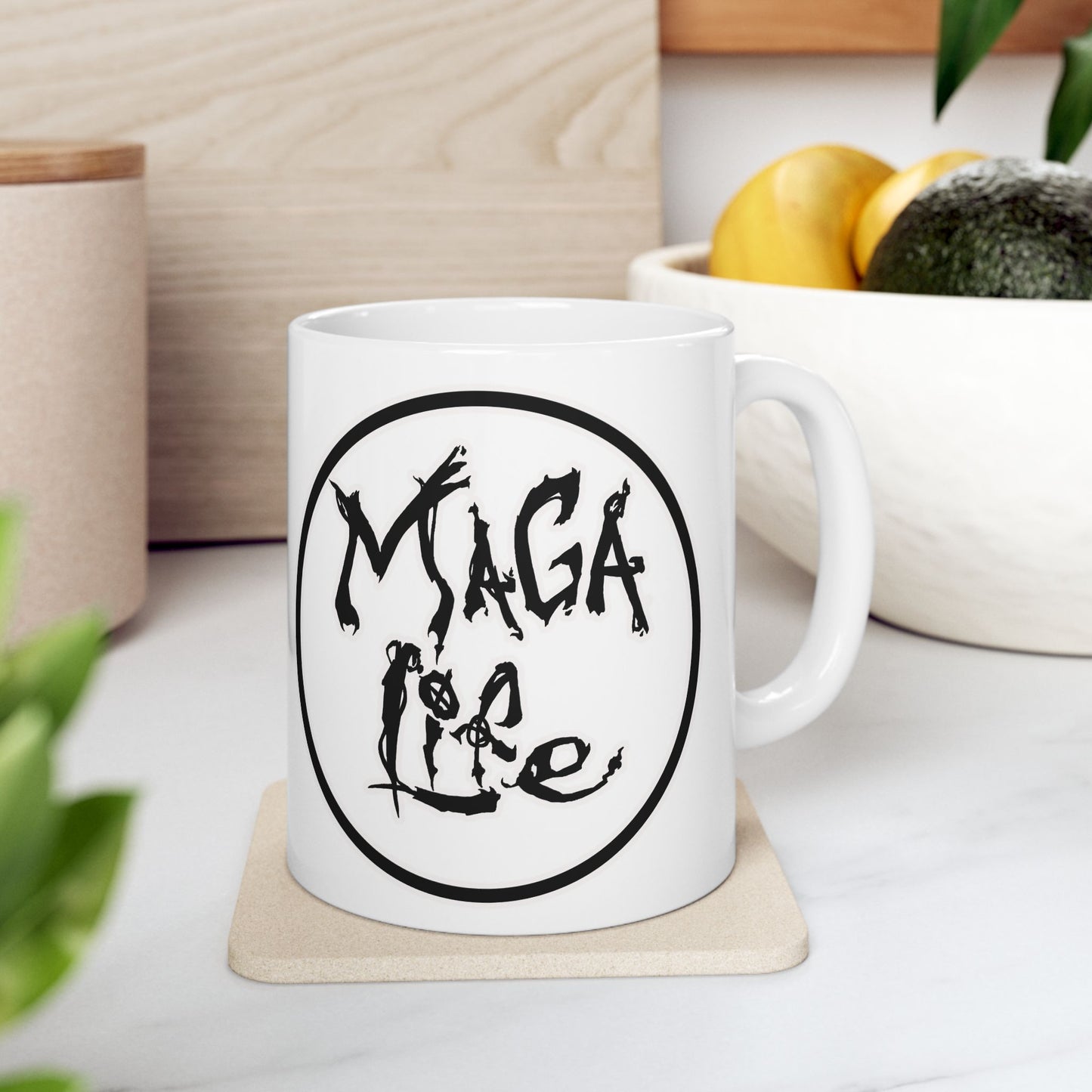 Mug - Maga Life Text Design - Patriotic Gift for Trump Supporters