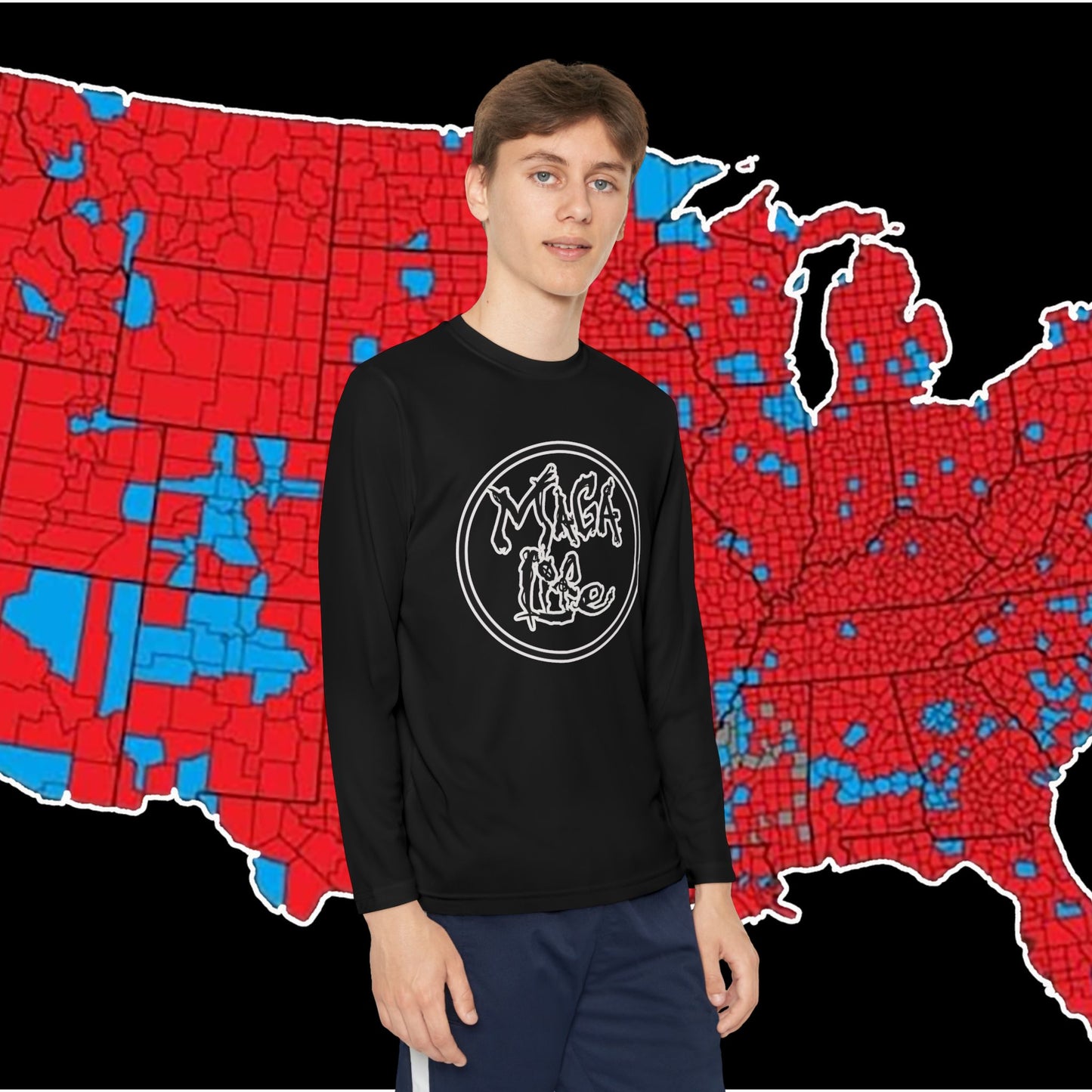 MAGA Life- Common Sense Supporter-Youth Long Sleeve Competitor Tee