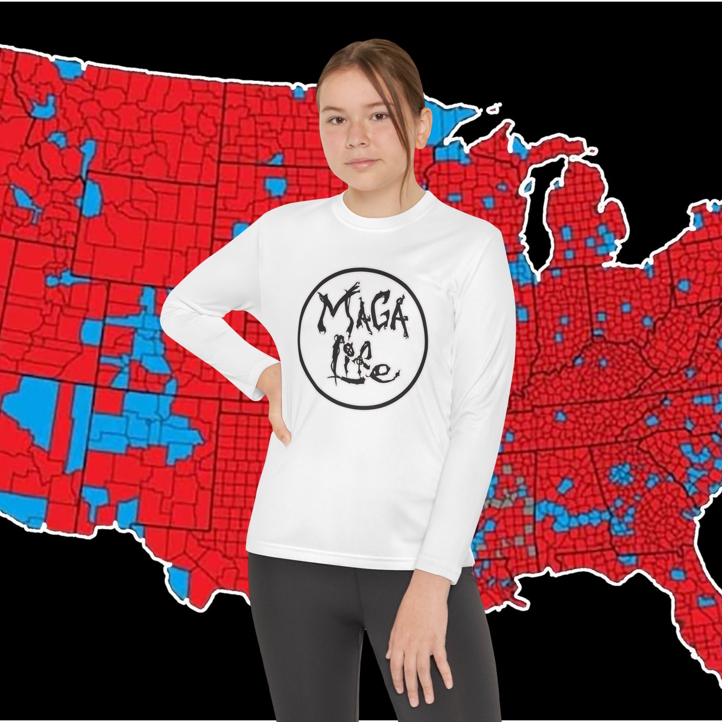 MAGA Life- Common Sense Supporter-Youth Long Sleeve Competitor Tee