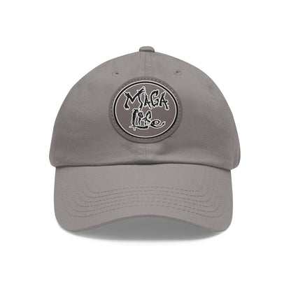 Dad (or Mom) Hat with Leather Patch (Round)